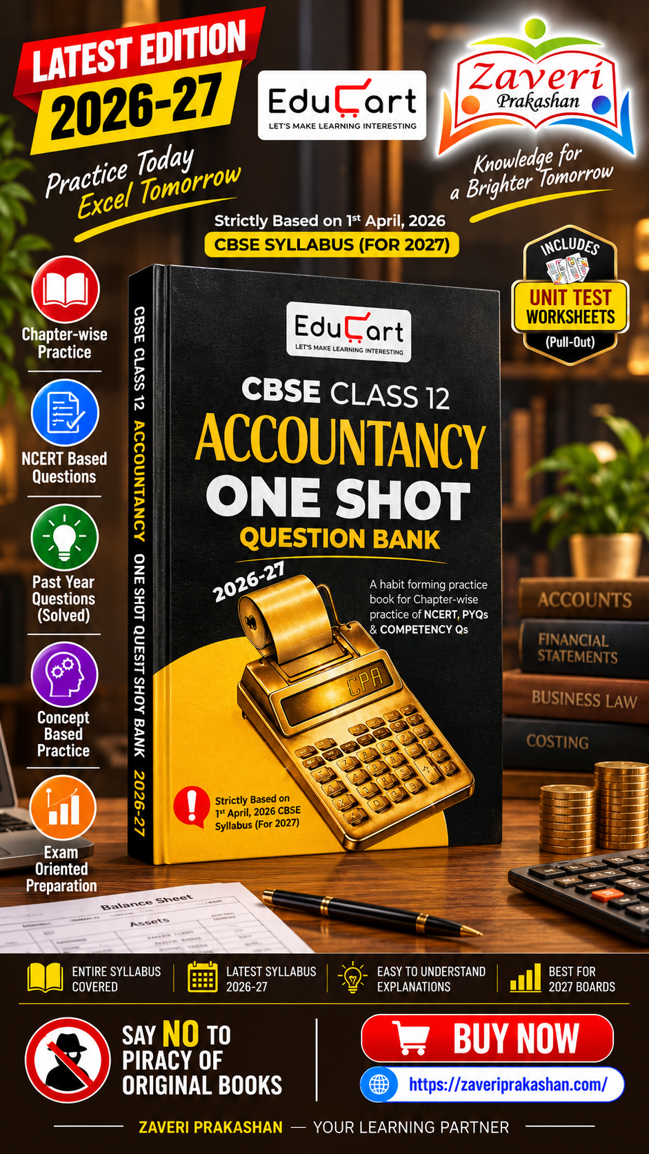 acc Educart CBSE Class 12 Accountancy One Shot Question Bank | 2026–27 Edition | Based on 1st April 2026 CBSE Syllabus (For 2027 Boards) - Image 1