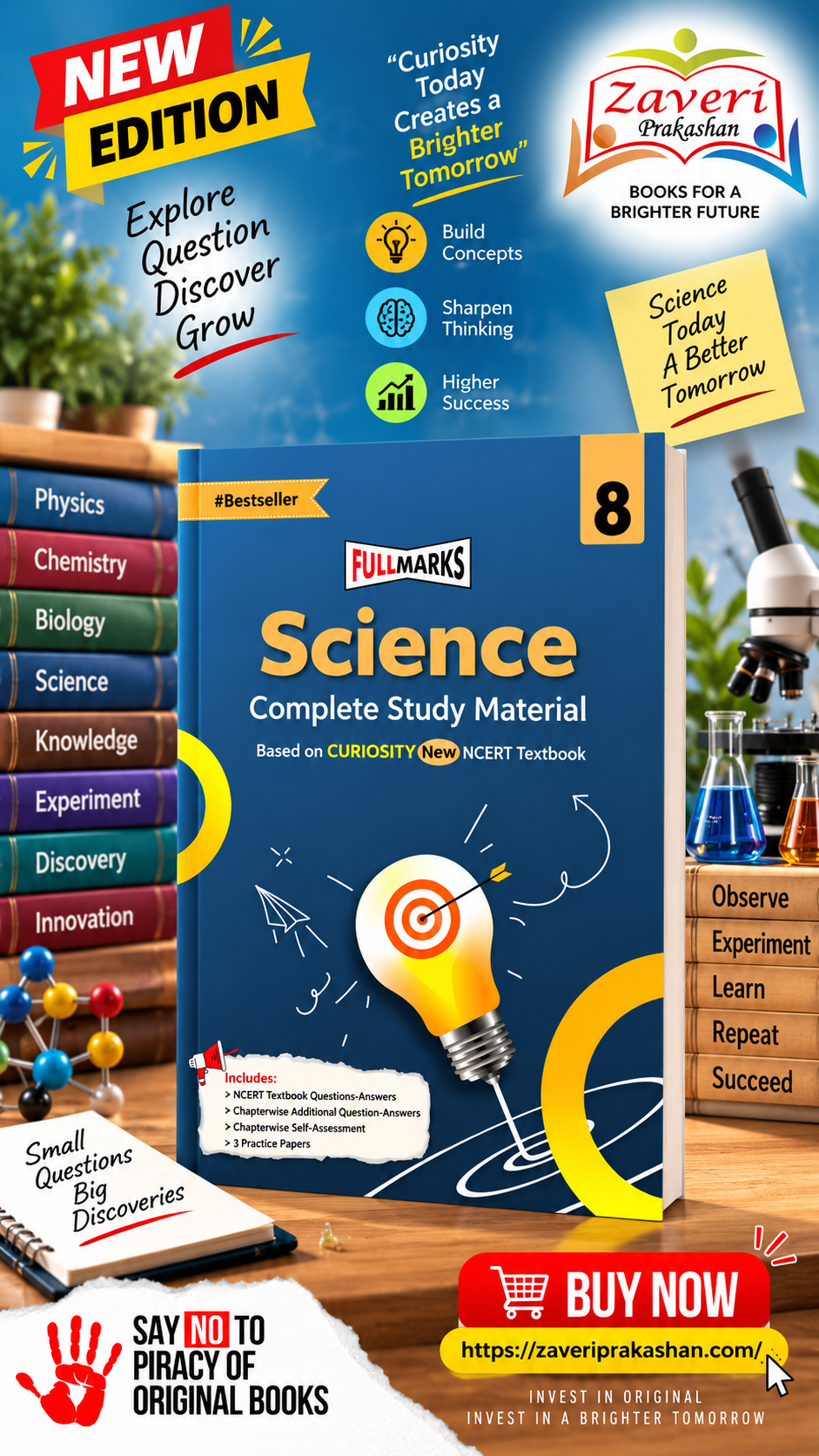 bnn Full Marks Science Complete Study Material Class 8 | Based on New NCERT Textbook CURIOSITY & CBSE Syllabus - Image 1