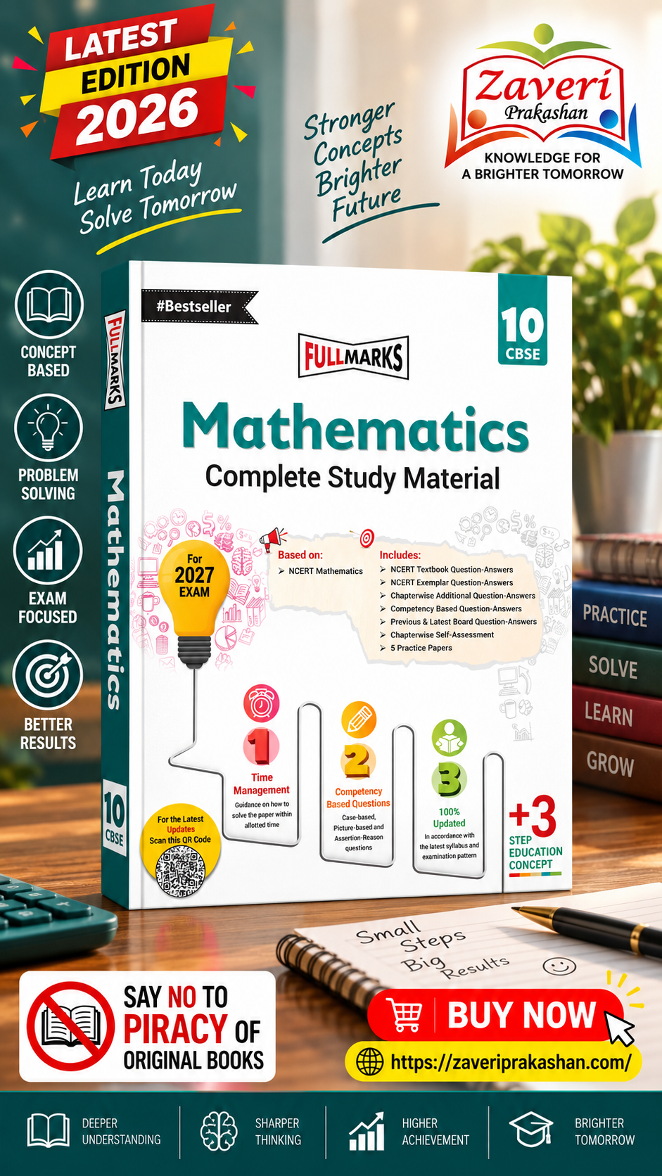 hjbjhbhj Full Marks Mathematics Complete Study Material Class 10 | Based on New NCERT Mathematics Textbook & CBSE Syllabus | For CBSE 2027 Examination - Image 1