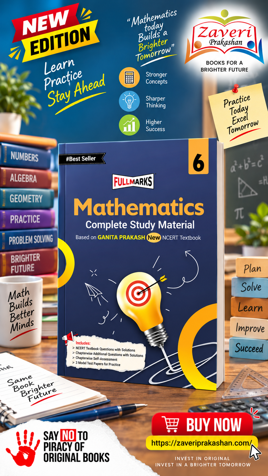 kmklm Full Marks Ganita Prakash Complete Study Material for Class 6: Based on New NCERT Textbook Ganita Prakash | Summary | Solved NCERT Textual Questions | Question Bank | Support Book - Image 1