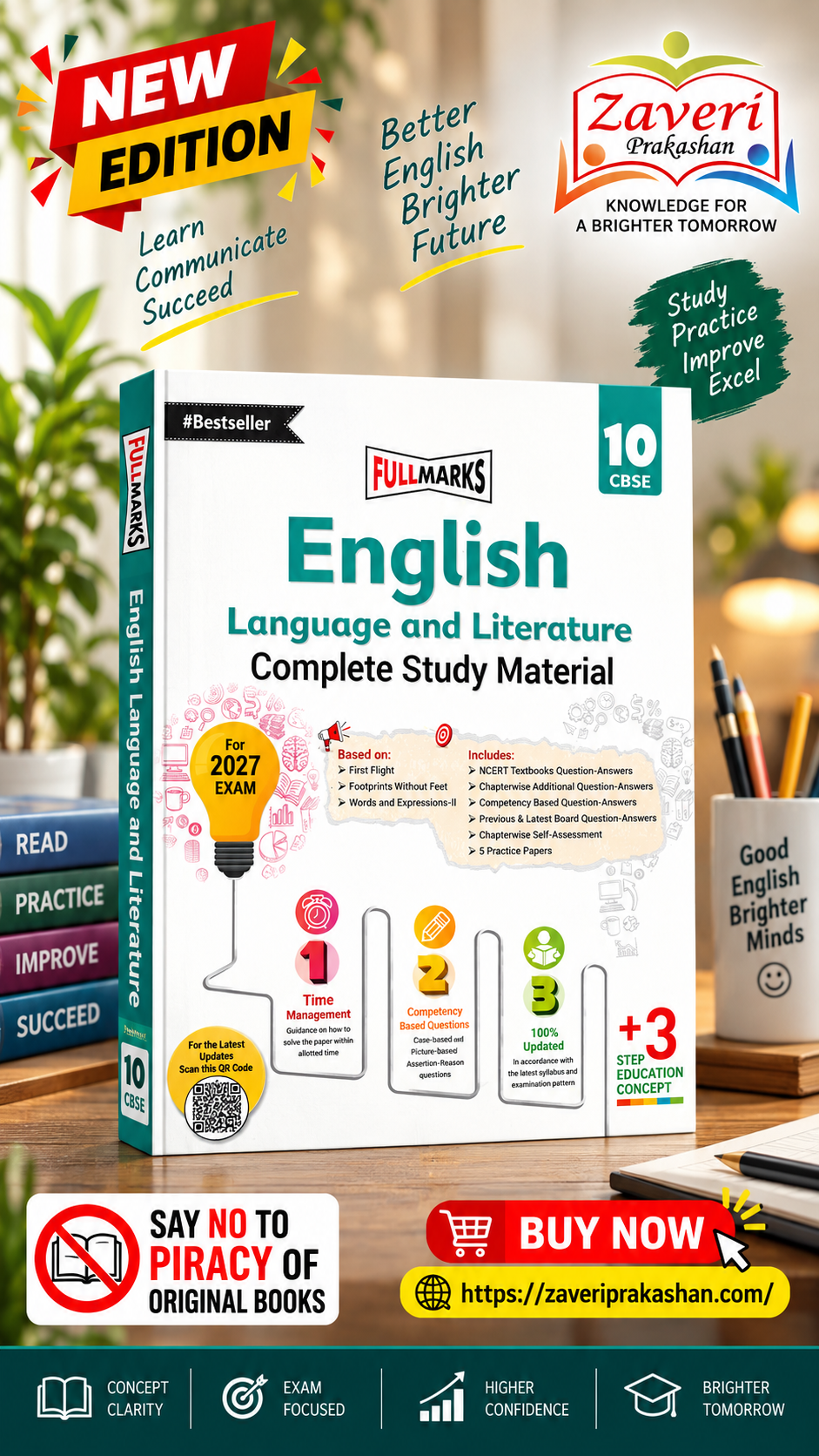 mnn Full Marks English Communicative Complete Study Material Class 10 | Based on Main Course Book, Literature Reader & Workbook | For CBSE 2027 Examination - Image 1