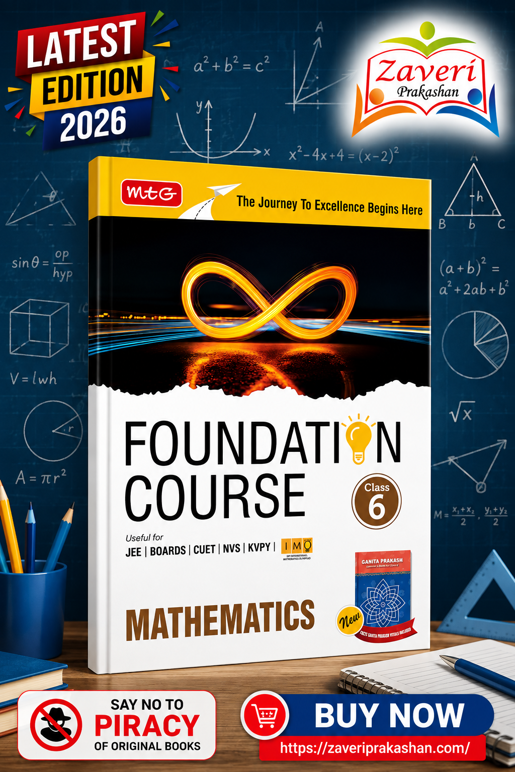 v fhgfn MTG Foundation Course Class 6 Mathematics For NEET, IIT-JEE, CUET & Boards Exams - Image 1