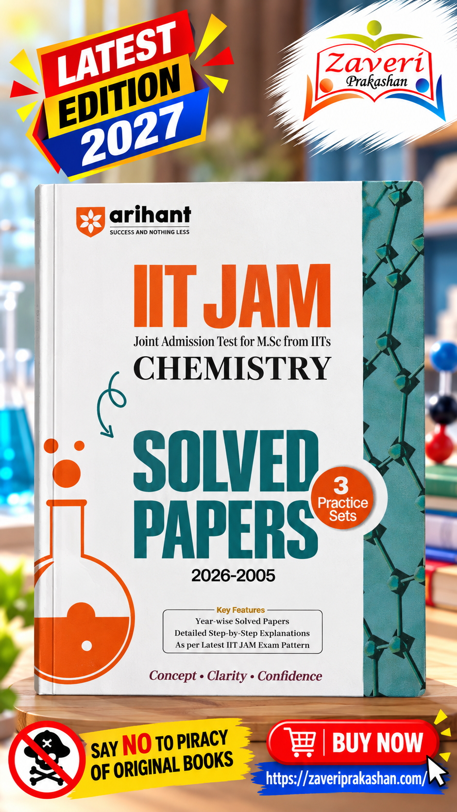 ++56 IIT JAM 2027 Chemistry Solved Papers (2026–2005) with 3 Practice Sets | 100% Detailed Step-by-Step ExplanationsArihant IIT JAM 2027 | Chemistry Solved Papers (2026–2005) with 3 Practice Sets | 100% Detailed Step by Step Explanations| English Medium - Image 1