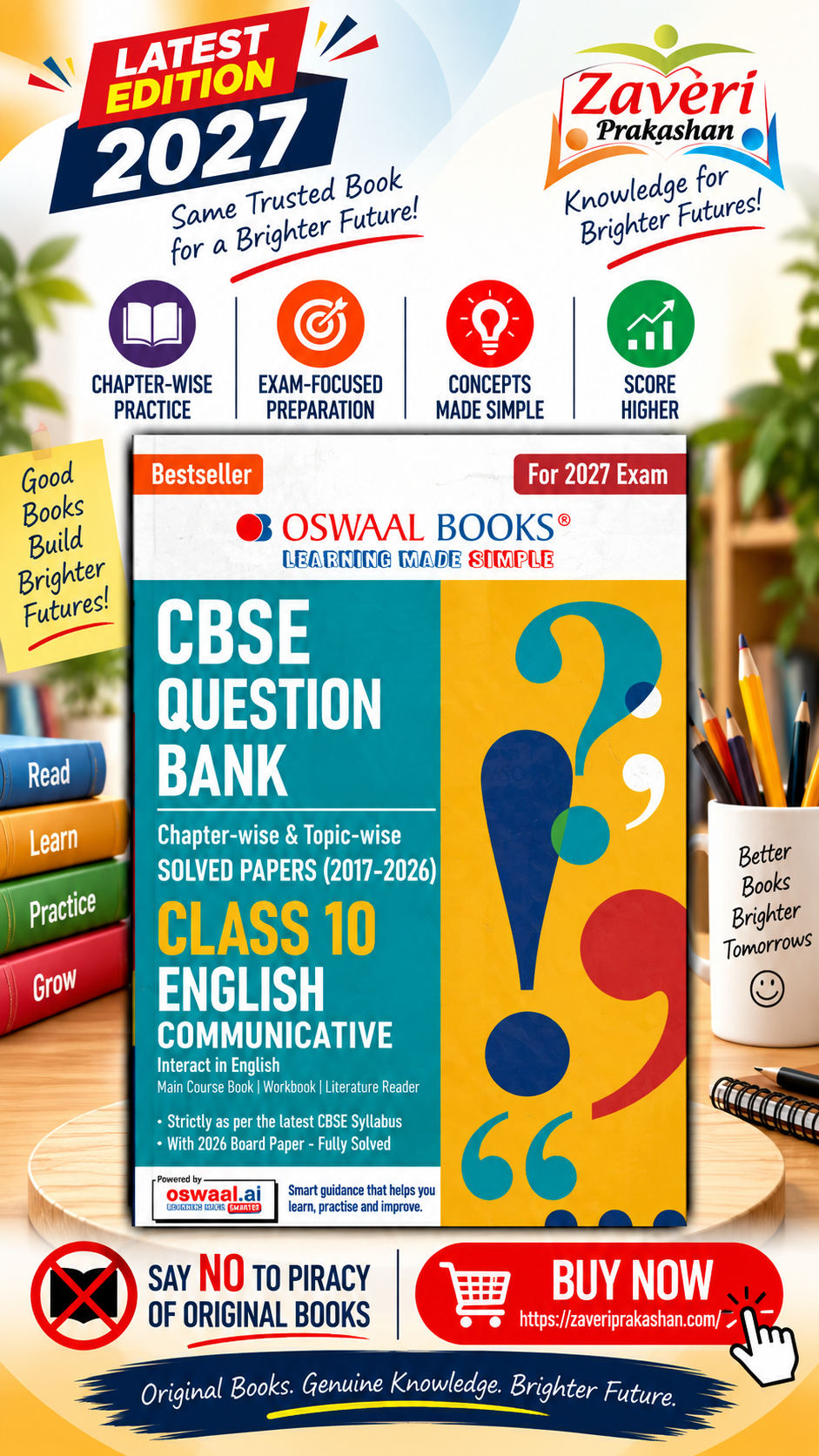 +65B CBSE Class 10 English Communicative Question Bank | Chapter & Topic-wise Solved Papers (2017–2026) | Based on Latest Syllabus (April 2026) | Includes 2026 Papers | For 2027 Exam - Image 1