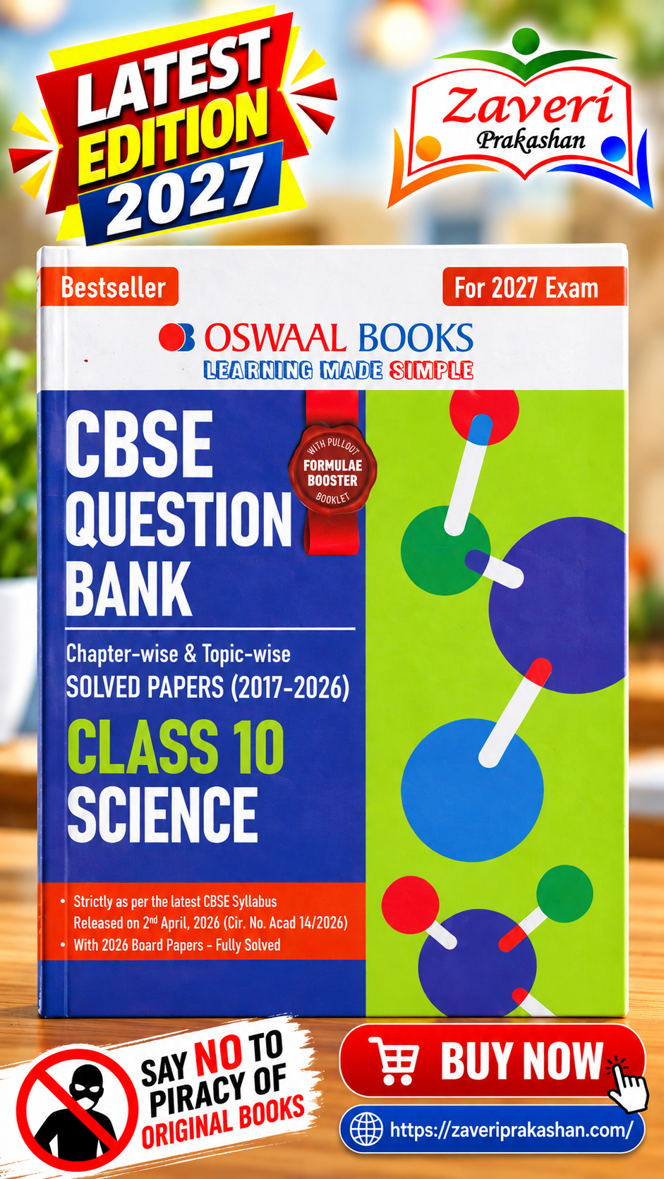 GVGV Oswaal CBSE Class 10 Science Question Bank | Chapter-wise & Topic-wise Solved Papers (2017–2026) | For 2027 Exam - Image 1