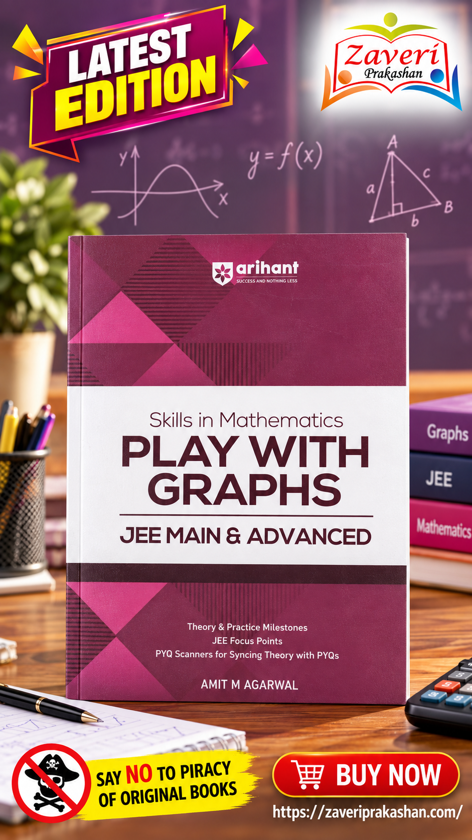 XFDXDF Arihant Skills in Mathematics Play with Graphs for JEE Main & Advanced 2026-2027 | Theory, Practice Milestones & PYQ Scanners | Ideal for IIT JEE Aspirants by Amit M Agarwal - Image 1