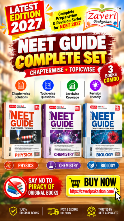 MTG Complete NEET Guide Physics, Chemistry & Biology For 2027 Exam (Set of 3) | Chapterwise Topicwise Theory, MCQs & Concept Map | 11 Years PYQs Book with Detailed Solutions