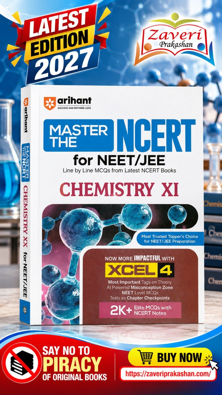che Arihant Master the NCERT Chemistry Class 11 | For NET, JEE & CUET 2026-2027 | Line by Line MCQs from Latest NCERT Book | NCERT-Based 2K+ MCQs, AI-Based Misconception Zone - Image 1