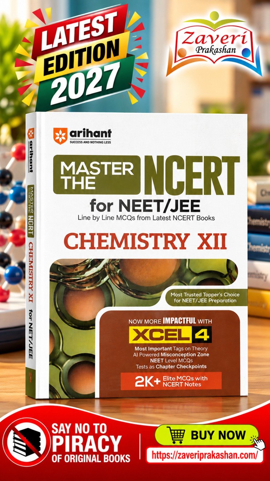 j Arihant Master the NCERT Chemistry Class 12 | For NET, JEE & CUET 2026-2027 | Line by Line MCQs from Latest NCERT Book | NCERT-Based 2K+ MCQs, AI-Based Misconception Zone - Image 1