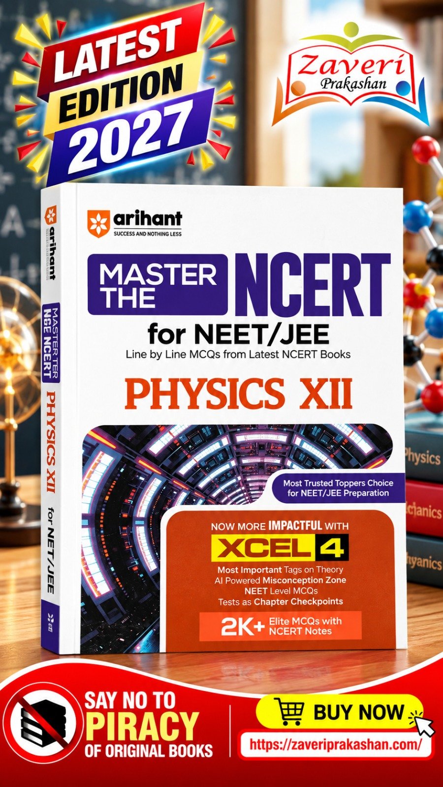 phy xii Arihant Master the NCERT Physics Class 12 | For NET, JEE & CUET 2026-2027 | Line by Line MCQs from Latest NCERT Book | NCERT-Based 2K+ MCQs, AI-Based Misconception Zone - Image 1